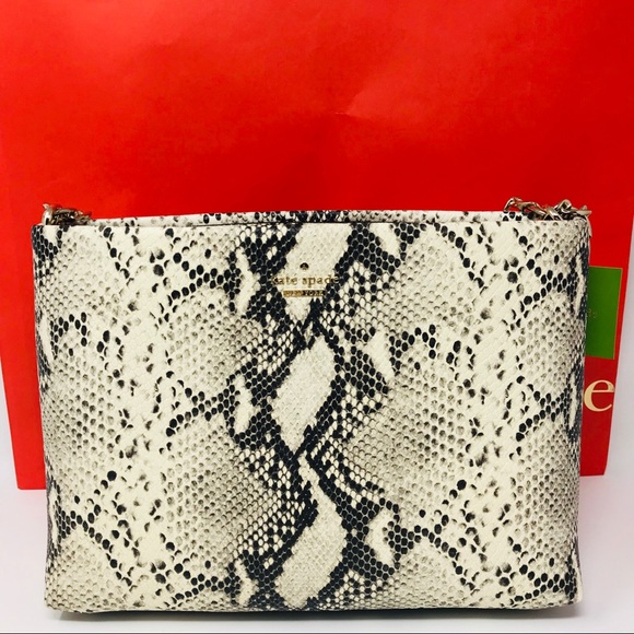 kate spade Handbags - Kate spade Emerson snake Lorie black cement NWT